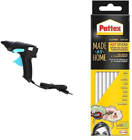 Pattex Hot Pistol Heißklebepistole Set mit 16 Klebesticks, Ø 11 mm