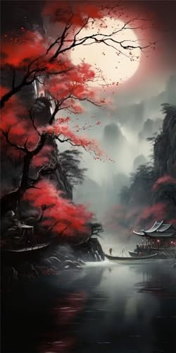 Diamond Painting Dragon chinois Diamant Painting 5D Diamond-Painting Broderie Diamant Kit Complet, Peinture Diamant Adulte/Enfant DIY Cristal Craft pour Salon Chambre DéCoration Murale 30x60cm, u448