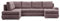 Mebligo - Ecksofa mit Schlaffunktion und Bettkasten Tokio II PRO, 300 cm Breit, Wohnzimmer Eckcouch Ottomane Links, Sofa Cord mit Bettfunktion - Sofa Rosa (Poso 027)