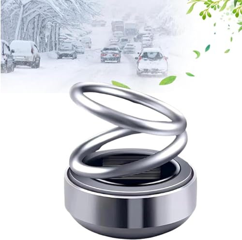 Generic Mini radiateur cinétique portable, radiateur solaire rotatif automatique à double anneau, Rotation à 360 DegréS, Pour VéHicules, Salons, Salles De Bains (Couleur Argent)