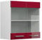 Vicco Hängeschrank R-Line, Bordeaux Hochglanz/Weiß, 60 cm mit Glastüren
