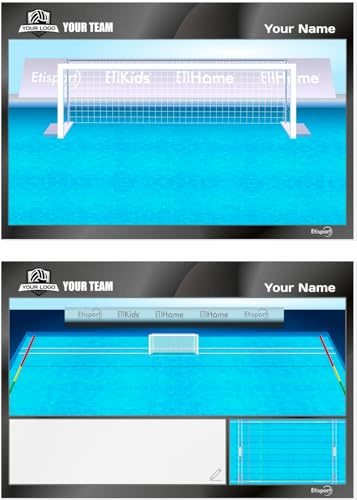 ETISPORT Goalkeeper Water Polo Coach Tactical Board. Double-Sided for Dry Erase Marker. Personalized with Color, Crest or Logo, Name, and Club. (Standard)