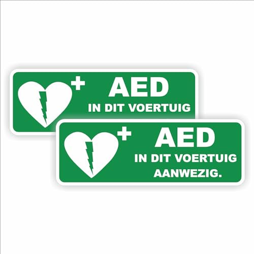 AED Gerät in diesem Fahrzeug vorhanden Aufkleber