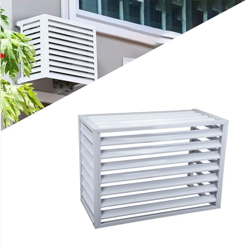 Gguwug 1.5P Climatiseur Mural Aluminium Composite caisson anti bruit pompe a chaleur support climatiseur exterieur cache clim,Étanche À La Poussière Et À L'eau Pour Intérieur Extérieur Support