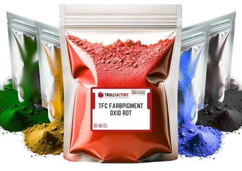 TFC Farbpigment Oxid ziegelrot – Hochdeckendes Pigmentpulver für Reliefgießmassen wie Xyrarock, Gips, Epoxidharz und Beton, Matt, Lichtbeständig und Wetterfest I 100g