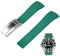 Juntan 20mm 22mm Curved End Rubber Watch Band, Tapered Silicone Curved Replacement Watch Strap for Men Women with Classic Diving Buckle (Green, 20mm)