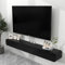 Black Floating TV Unit - 120cm Wall Mounted Cabinet With Door, Large Storage TV Bench For Living Room