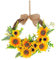 MUCKLILY Spring Summer Door Wreath, Artificial Wildflower Garland Spring Wreath Artificial Flowers Green Leaves Wreaths for Front Door Outdoor Window Wall Garden Wedding Festival Party Home Decoration