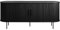 Liadomo Uriel Sideboard - Kommode mit Lamellen-Optik Schiebetüren - Moderner Retro Look - 2 Einlegeböden & hohe Metallfüße - Eiche Schwarz Furniert 180x76x45cm