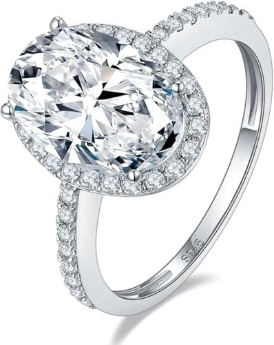4,5 Karat 18K Gold Oval Cut Moissanite Ringe für Frauen D Farbe VVS1 Moissanite Verlobungsringe Schmuck S925 Sterling Silber Ringe Oval Cut Frauen Diamant Ringe mit Zertifikat (5)