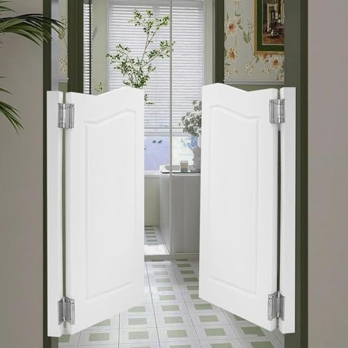 GFLCWYP Porte Western Bois, Saloon Porte Battante, Cloison Confidentialité Cowboy Bois Massif Porte Fermeture Automatique avec Charnières Métal, Porte Salon Cuisine,W120xH120cm(47.24x47.24in)