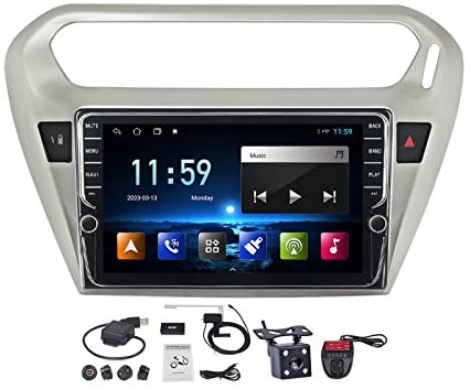 ZGYBDH Radio estéreo para automóvil con pantalla de 9 pulgadas y 2 Din, Android 11, para Pe-ugeot 301/Ci-troen C-Elysee 2012-2016, receptor de audio para automóvil en el tablero, compatible con CarPl