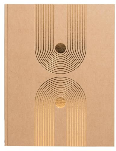 EXACOMPTA - Ref. 47849E – 1 Gästebuch Graphik – großes vertikales Format 27 x 22 cm – Einband beschichtetes Papier – goldfarbener Rücken – 100 weiße Seiten einfarbig – Kraftpapier