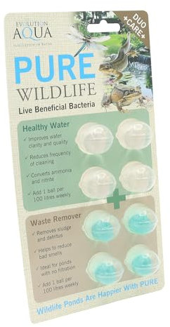 Evolution Aqua PURE Wildlife - Natural Pond Cleaner, Wildlife Pond Treatment for Crystal Clear, Healthy Water | Wildlife Safe, Easy-To-Use and Effective Solution | 8 Balls