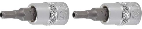 BGS 5156-4 | Bit Socket | 6.3 mm (1/4) Drive | Internal Hexagon Tamperproof 4 mm (Pack of 2)