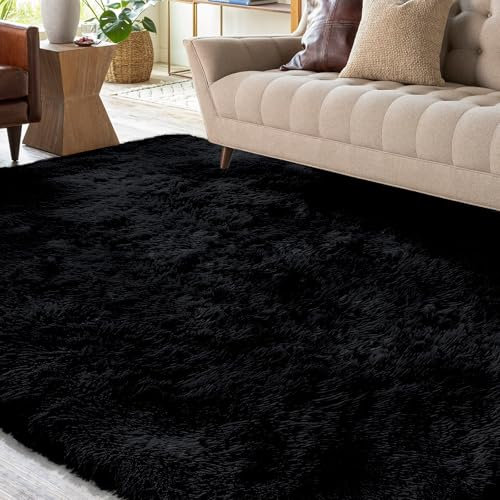 XSIVOD Tapis Salon 140x200 Shaggy Tapis Chambre Adulte Doux Moelleux Moderne Grand Tapis de Salon Tapis à Poils Longs Tapis Antidérapant Décoration Intérieure Tapis pour Salon Chambre