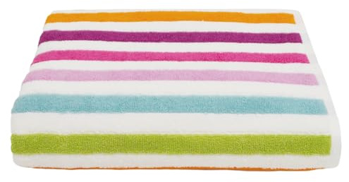 Allure Cali Multi Striped Bath Sheet 90 x 150cm, 100% Cotton – Super Soft, Absorbent, Quick Dry Multicoloured Stripe Extra Large Bath Towel
