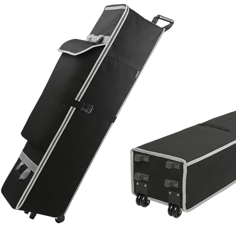 NVAAV 25,4 x 25,4 x 121,9 cm Baldachin-Rolltasche für Pop-Up-Zelt mit stabilen Griffen und Tasche, Aufbewahrungstasche mit Rädern für 10 x 10 Überdachungszelt, Zelttasche, Ersatzteil, 800D
