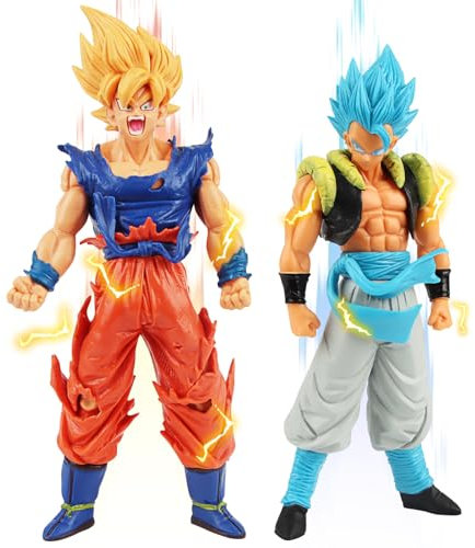Dawumin 2 Stück Go-ku Figuren, Go-ku Anime Figur Statue 18cm, Super Saiyajin Actionfiguren, Go-ku Figur für Kinder Geburtstag Geschenk, Desktop Dekoration