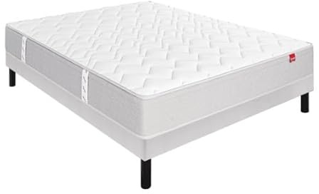 Epeda Ensemble L'AILLEURS + Sommier Escale + Pieds 180x200 Ressorts