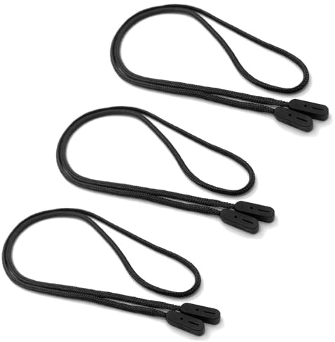 3 Pcs Secure Glasses Cord Sport Glasses Lanyard, Universal Glasses Chain Black Spectacles Cord Sunglasses String Non-slip Sunglasses Strap for Men and Women Outdoor Sports Running (70cm)