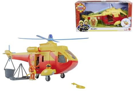 Simba - Fireman Sam Helicopter Wallaby with Accessories, Toy for Children, from 3 Years