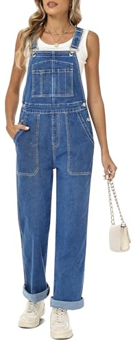 Fengbay Denim Dungarees for Women UK Adjustable Straps Jean Bib Overalls