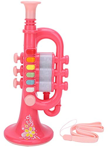 Annadue Jouet Trompette Rose, Instrument électronique éducatif pour Enfants, Performance Réelle, Réglage du Volume à 5 Niveaux, adapté aux Enfants de 3 Ans et Plus, Matière Plastique ((Version