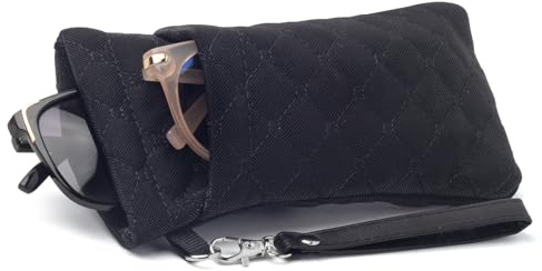Face Shadow Brillenetui Weich für 2 Brillen Damen Herren Sonnenbrille Etui | Brillentasche mit Schnappverschluss, Sunglasses Glasses Case, mit Brillentuch, Brillenschutz