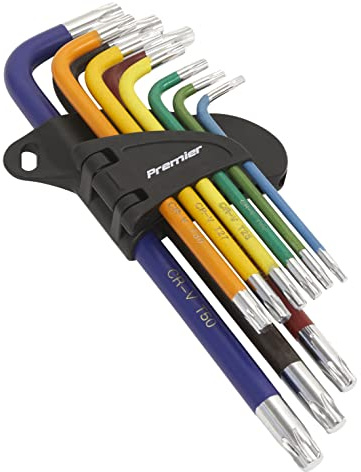 Sealey AK7193 Langer Torx-Antrieb TRX-Star Inbusschlüsselsatz, Chrom, 9-teilig, mehrfarbig
