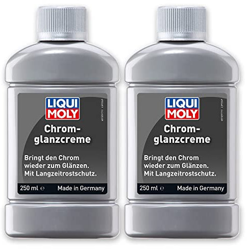 2 x Liqui Moly 1529 abrillantador de cromo brillo de color crema Auto Moto Bicicleta 250 ml