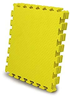 JAMARA 460418 - Puzzlematten gelb 50 x 50 cm 4tlg. - kinderleichtes Stecksystem, ca. 1 x 1m, erweiterbar, geeignet als Spielmatte/Kälteschutz, rutschsicherer Untergrund, abwaschbar, strapazierfähig