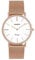 Oozoo Vintage Damenuhr mit massivem grobmaschigem Edelstahl Milanaise Metallband 36 MM Rosefarben/Weiss C9918