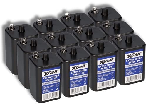 12x 6V 4R25 Batterie 9500mAh Blockbatterie Baustellenleuchte Blinklampen Handlampen Laternenbatterie AKKUman Set (12er)