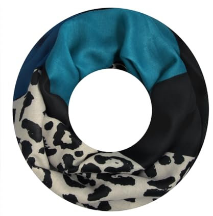 Majea Damen Loop Schal Schlauchschal Halstuch (880023) (blau 10)