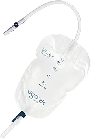 Ugo Leg Bags (x10) – Urine Drainage Bags/Catheter Leg Bags, T Tap or Lever Tap with Soft Fabric Backing and a Natural Leg-Shape Design, Leg Bag for Men and Women