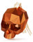 Totenkopf Skull Dekoration Halloween Schädel Ornament zum Aufhängen geometrisch Bronze Dunkel Gold 8cm Baumschmuck Fenster Deko (1)