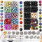 EuTengHao 1145-teiliges Lava-Perlen-Stein-Set mit 8 mm Chakra-Perlen, Natursteinperlen und Abstandhalter-Perlen, Armband, elastische Schnur für diffuse ätherische Öle, für Erwachsene