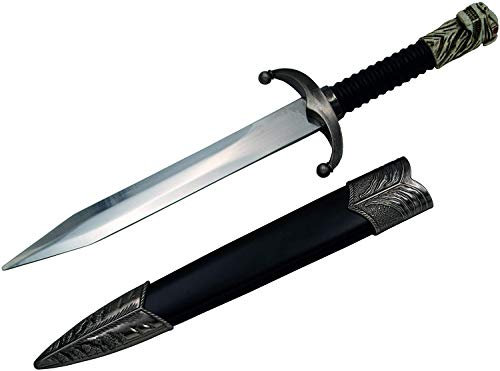 VIKING GEAR GoT Sword - John Snow Longclaw Schwert - Dekoration Dolch - Messer mit Scheide, schwarz weiß