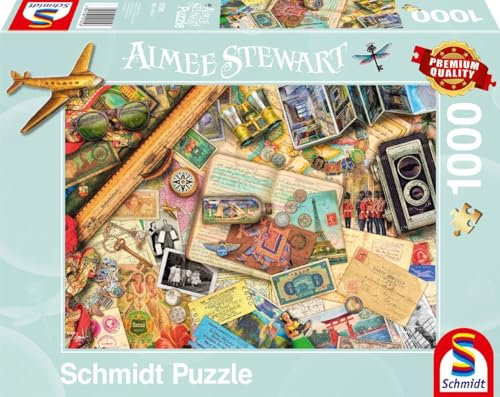Schmidt Spiele 57581 Aimee Stewart, Aufgetischt Reise-Erinnerungen, 1000 Teile Puzzle, Normal
