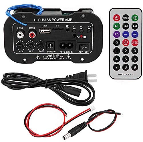 ANCLLO Amplificatore HiFi Bluetooth Nero 5 Pollici Amplificatore Bluetooth Digitale per Auto per Auto Amplificatore Audio Stereo ad Alta Potenza per Bassi HiFi