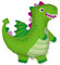Ballonim® Drache Grün ca. 80cm Luftballons Folienballon Party Dekoration Geburtstag