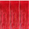 3Pcs 1m*2m Christmas Red Foil Curtains - Metallic Tinsel Party Shimmer Curtains with Fringe, for Xmas Party Photo Backdrop