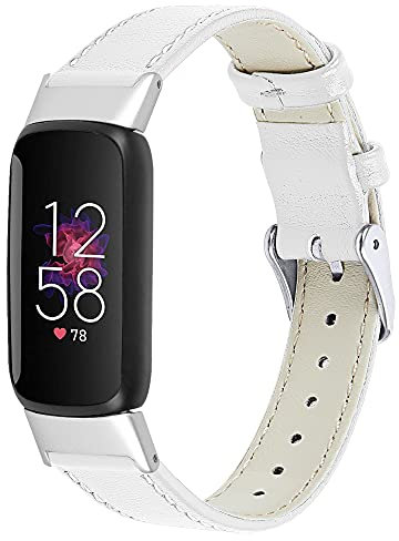 Ginamart Lederarmband, kompatibel mit Fitbit Luxe Armband, Damen und Herren, echtes Lederarmband, Ersatz-Uhrenarmband für Luxus-Fitness-Tracker, Leder