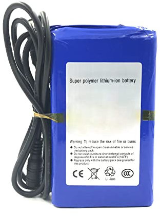 FREEDOH Batteria Ricaricabile agli Ioni Litio 12V CC Pacco Batteria Portatile agli Ioni Litio Polimerico 10000mAh con Caricabatterie Adatto per Power Bank Fotocamere Strisce LED E Altro Ancora.