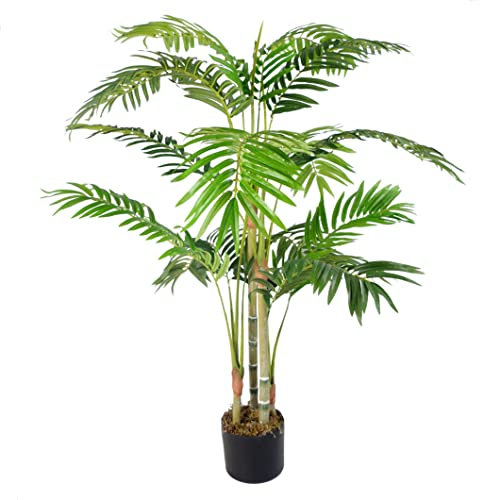 Leaf Tropical Artificial Dracaena Palm Plant, Light Green, 120cm