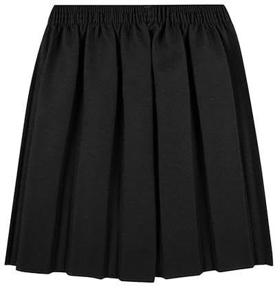 LUXFAB UK School Uniform Girls Summer Formal Dress Bottom Full Elastic Box Pleat Skirt Only Uniform