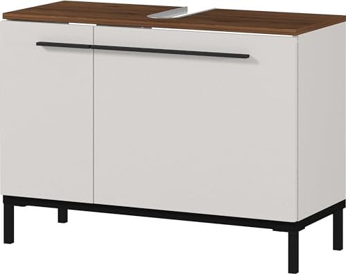 Germania WB-Unterschrank GW-Yonkers 2670-573, in Kaschmir/Nussbaum-Nb., mit Siphonausschnitt, 80 x 59 x 34 cm (BxHxT)