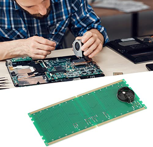 Probador de Ranura de Memoria RAM para Computadora DDR5, Probador de Ranura de Memoria de Tarjeta con Memoria Ligera, Tarjeta de Prueba de Reparación de Placa Base con Luces LED(Verde)