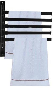 Porte Serviette 5 Barres Porte-Serviettes De Salle De Bain étagère à Serviettes Murale Porte-Serviettes en Alliage D'aluminium avec 5 Barres Rotatives Et pour La Buanderie De Chambre à Coucher